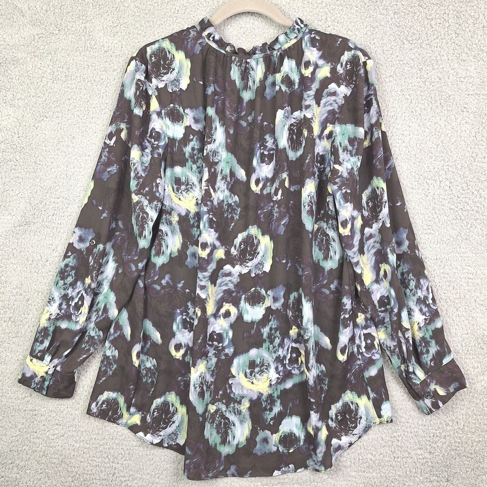 Simply Vera Vera Wang Top Womens Large Purple Floral Romantic Dark Fairy - Picture 2 of 8